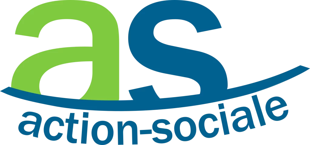 Logo vert et bleu Action Sociale
